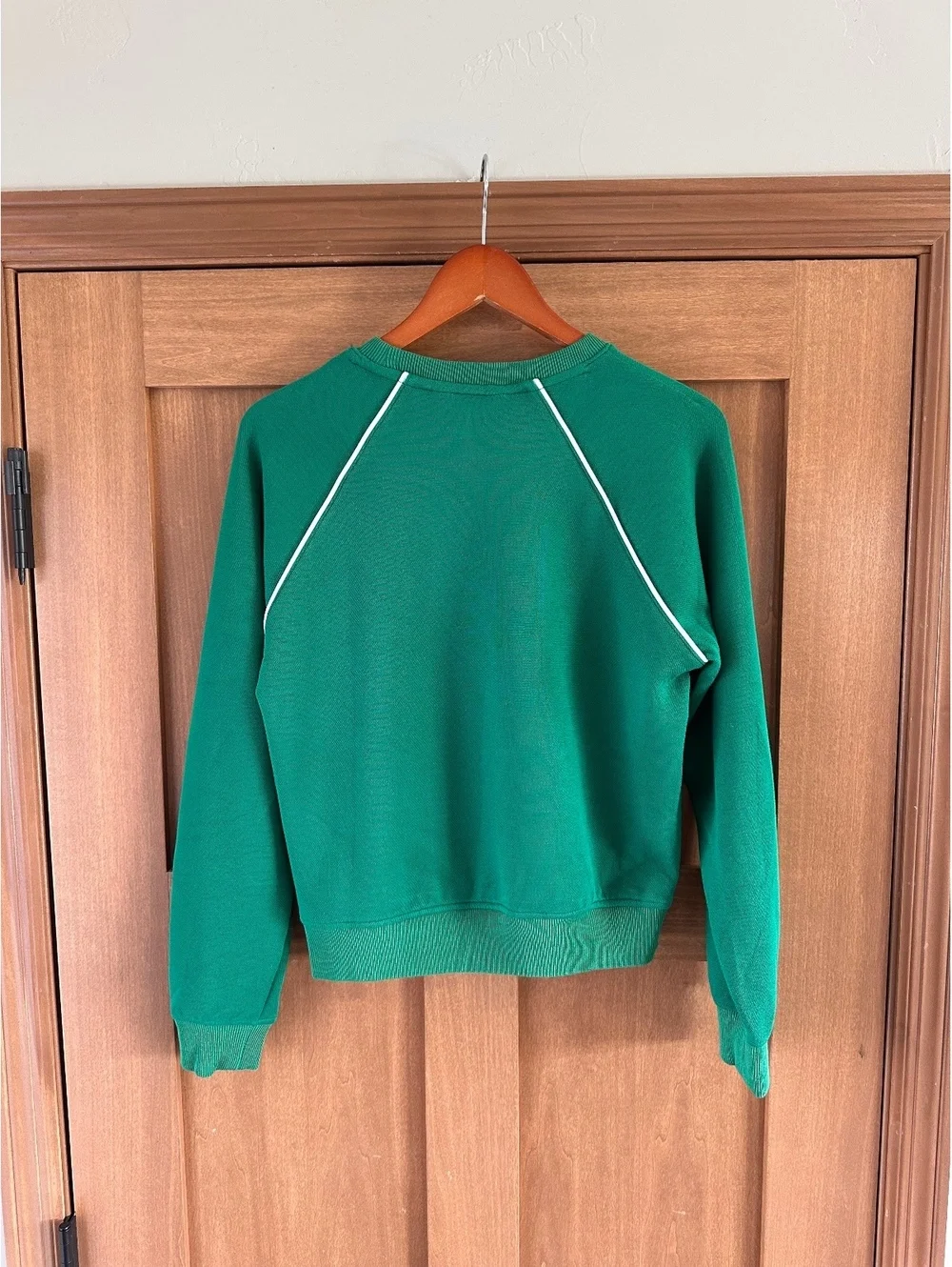SPANX Airpiqué Long Sleeve Crewneck Top Field Green Women’s Small 21351R